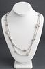 Judith Ripka Silver Cultured Pearl & CZ Necklace