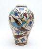 Turkish Iznik Islamic Pottery Vase w Birds