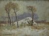 LAWSON, Ernest. Oil on Board. Winter Landscape.