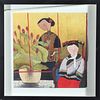 Signed Chinese Two Women Gouache on Paper