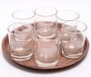 Georg Jensen Etched Cocktail Glasses & Bar Tray, 7