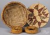 Four Pueblo Indian basketry items