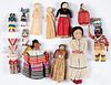 Group of Kachina and Native American Indian dolls