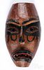 Carved and painted wood tribal mask