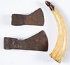 Two colonial era excavated trade axe heads