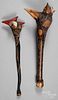 Two Penobscot Indian root ball club