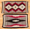 Two Navajo Indian rugs, 41" x 18" and 38" x 20".