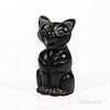 Black-painted Cast Iron Cat-form String Holder