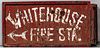 Painted Tin "Whitehouse Fire Sta." Sign