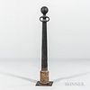 Black-painted Cast Iron Ball Hitching Post