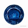 Staffordshire Historical Blue Transfer-decorated "Constitution and Guerriere" Plate