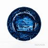 Staffordshire Historical Blue Transfer-decorated "Union Line" Plate
