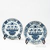 Pair of Blue and White Export Porcelain Chargers