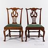 Set of Three Chippendale Carved Mahogany Side Chairs