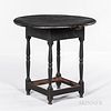 Black-painted and Turned Circular-top Tea Table