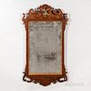 Mahogany Veneer Scroll Frame and Gilt Incised Mirror