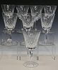 8 WATERFORD CRYSTAL "LISMORE" CLARET WINE GLASSES