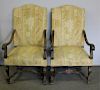 Pair of Upholstered Throne Chairs.
