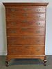 Antique 6 Drawer Chest on Stand with Queen Anne