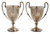Pair Silver-Plated Urns
