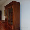 Federal Glazed Carved Mahogany and Mahogany Veneer Inlaid Butler's Desk/Bookcase