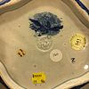 Staffordshire Historical Blue Transfer-decorated Arms of Virginia Covered Vegetable Dish