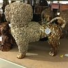 Rockingham-glazed Dog Figure with Basket