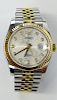 Man's Rolex Datejust 18 Karat Yellow Gold and Stainless Steel Silver Jubilee Watch