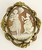 Victorian Carved Shell Cameo and Gold Filled Brooch