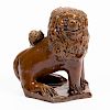 SHENANDOAH VALLEY OF VIRGINIA ATTRIBUTED EARTHENWARE / REDWARE LION FIGURE