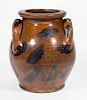 EAST TENNESSEE / SOUTHWEST VIRGINA GREAT ROAD DECORATED EARTHENWARE / REDWARE JAR / HONEY POT