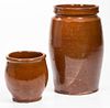 MID-ATLANTIC EARTHENWARE / REDWARE JARS, LOT OF TWO
