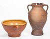ASSORTED EARTHENWARE VESSELS, LOT OF TWO