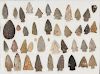 NATIVE AMERICAN STONE POINTS, LOT OF 42