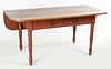 MID-ATLANTIC LATE FEDERAL RED-PAINTED PINE WORK TABLE