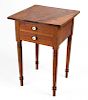 AMERICAN, PROBABLY MID-ATLANTIC, WALNUT TWO-DRAWER STAND TABLE