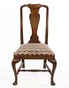MASSACHUSETTS, PROBABLY BOSTON, QUEEN ANNE CARVED WALNUT SIDE CHAIR