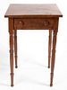SIGNED WESTERN VIRGINIA LATE FEDERAL FIGURED WALNUT ONE-DRAWER STAND TABLE