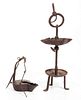 ASSORTED WROUGHT-IRON LIGHTING ARTICLES, LOT OF TWO