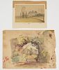 CONRAD WISE CHAPMAN (AMERICA, 1842-1910), ATTRIBUTED, FRENCH LANDSCAPE SCENES / STUDIES, LOT OF TWO