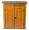 COUNTRY MUSTARD-PAINTED CHESTNUT HANGING / TABLE-TOP CUPBOARD