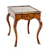 * A French Provincial Fruitwood Tea Table Height 26 x width 28 1/2 x depth 21 1/4 inches.