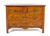 * A Louis XV Provincial Walnut Commode Height 34 x width 49 3/4 x depth 24 inches.