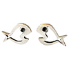 Walter Wright Sterling Silver Modernist Fish Cufflinks