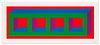 SOL LEWITT, Four Color Isometric Figure- A (Green, Blue, Purple, Red)