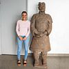 VINTAGE LIFESIZE CHINESE TERRACOTTA ARMY WARRIOR GENERAL