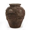 PRE-COLUMBIAN STYLE HANDCRAFTED WOOD VASE