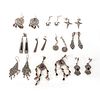 10 PAIR STERLING SILVER AND MARCASITE EARRINGS