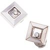 PAIR OF STUDS WITH DIAMONDS IN 18K WHITE GOLD. CHOPARD. With 2 encapsulated diamonds. Weight: 10.1 g