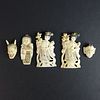 Five (5) Antique Oriental Carved Figurines